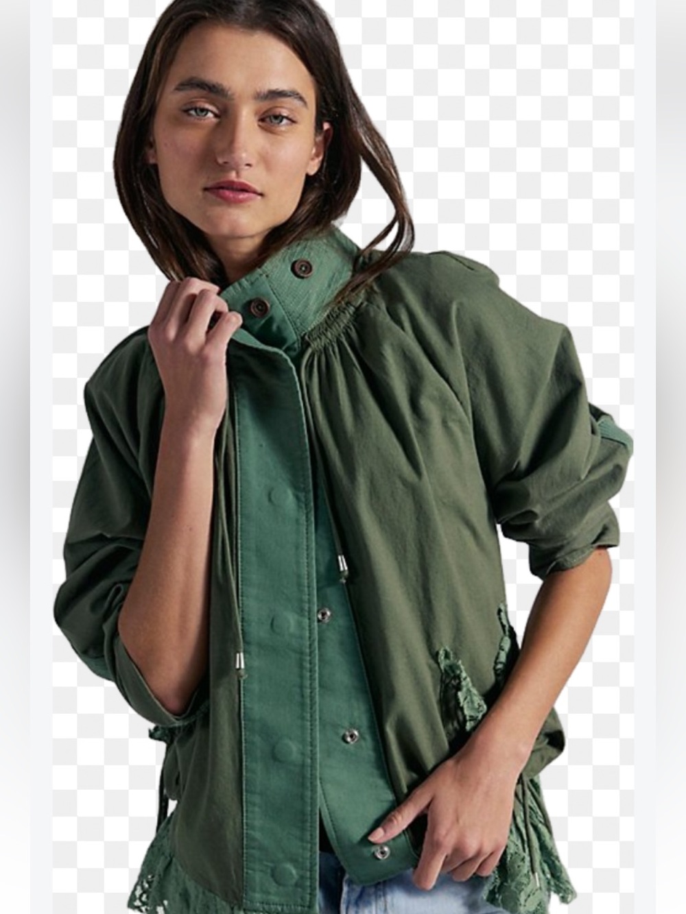 We The Free Outset Funnel Neck Jacket in Army Green